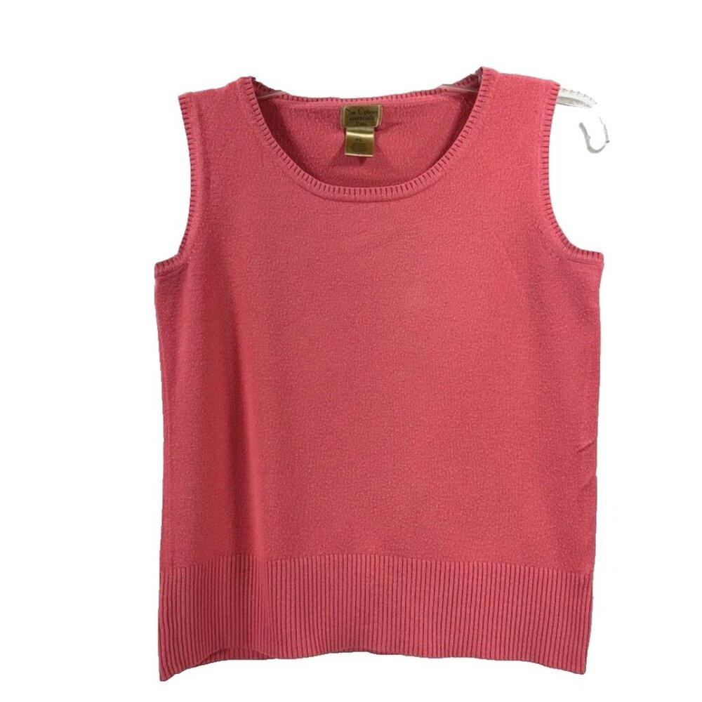 Nue Options Essentials Petite Women's Pullover Coral Top Sleeveless Size PS